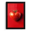 Tomaat - Rood - Hart fotolijst zwart zonder passe partout klein -3d