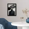 Zwart - Vrouw - Hoed fotolijst zwart zonder passe partout klein -sfeer4