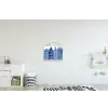Aquarel - Grachtenpanden - Delfts - Blauw textielposter latten blank klein -kinderkamer