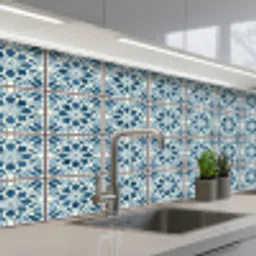 Tegel - Vintage - Patronen keuken achterwand 2 middel 871 -3d_schuin