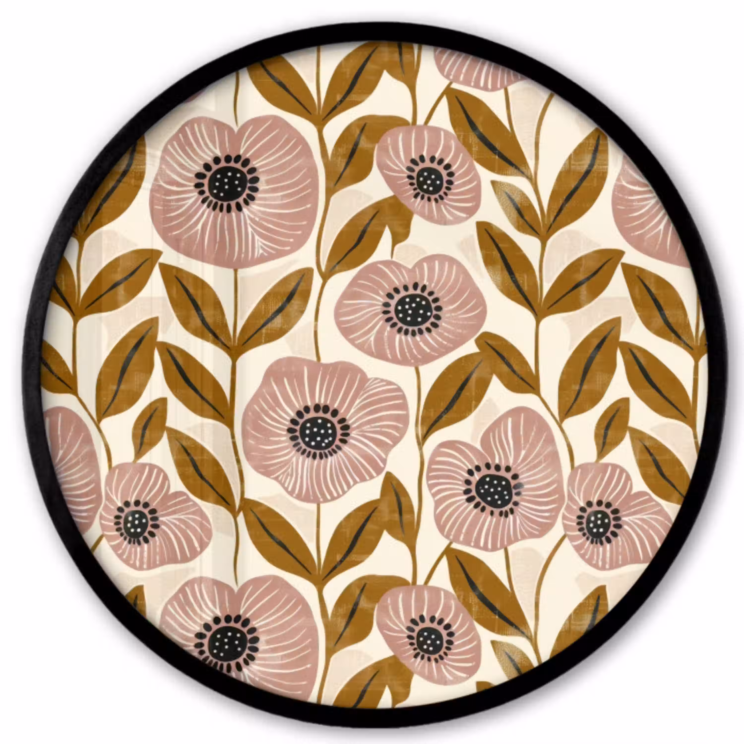 Dustyroze - Bloemen - Grafisch - Patroon Fotolijst rond zonder passe partout klein 856 -3d
