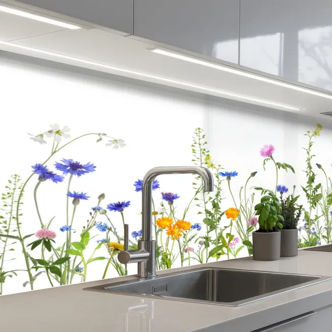Bloemen - Veldbloemen - Lente keuken achterwand 2 middel -3d_schuin