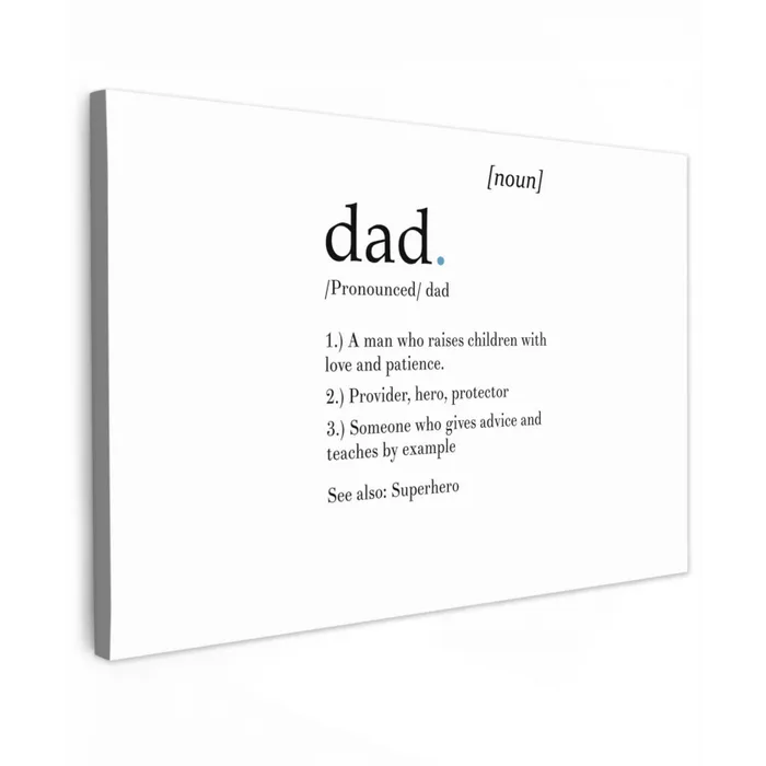 Spreuken - Papa definitie - Quotes - Dad canvas 2cm klein -z3d