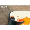 Wereldkaart - Oranje - Kleurrijk Placemat vinyl groot -closeup