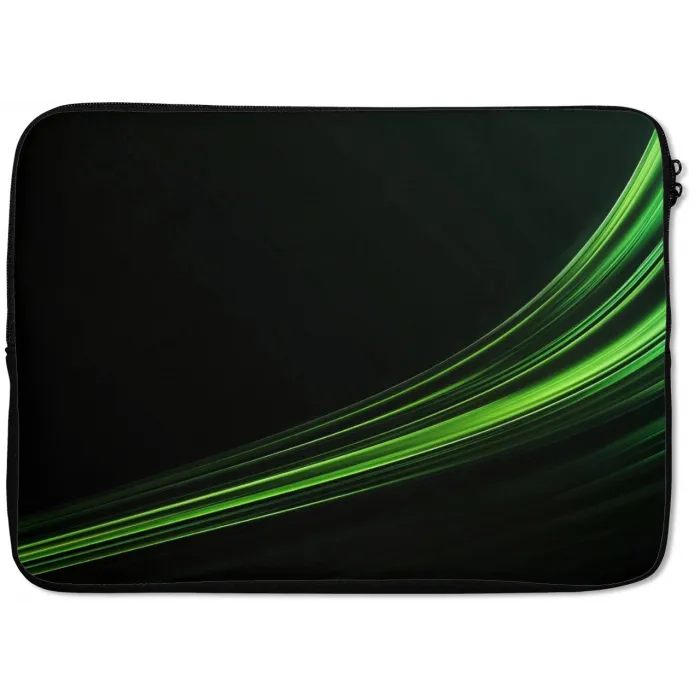 Gaming - Lijnen - Boog - Groen laptophoes neopreen klein -zkaufland3dotto