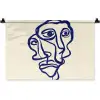 Lijntekening - Overlappende gezichten - Donkerblauw Wandkleed katoen klein -zz3d