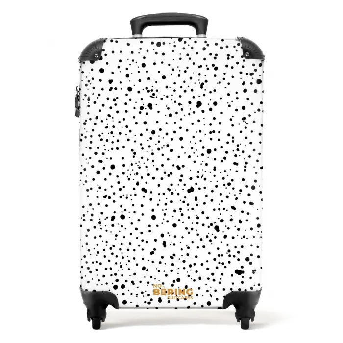 Zwarte stippen over een witte achtergrond NBS - Handbagage koffer - Volwassenen Unisex middel -productfoto_recht