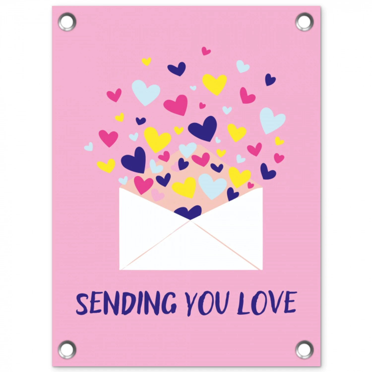 Envelop - Love - Hartjes - Valentijn tuinposter los doek klein -3d