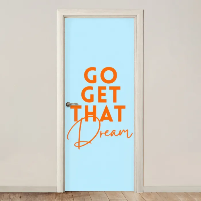 Blauw - Oranje - Tekst deurposter klein -3d_beige