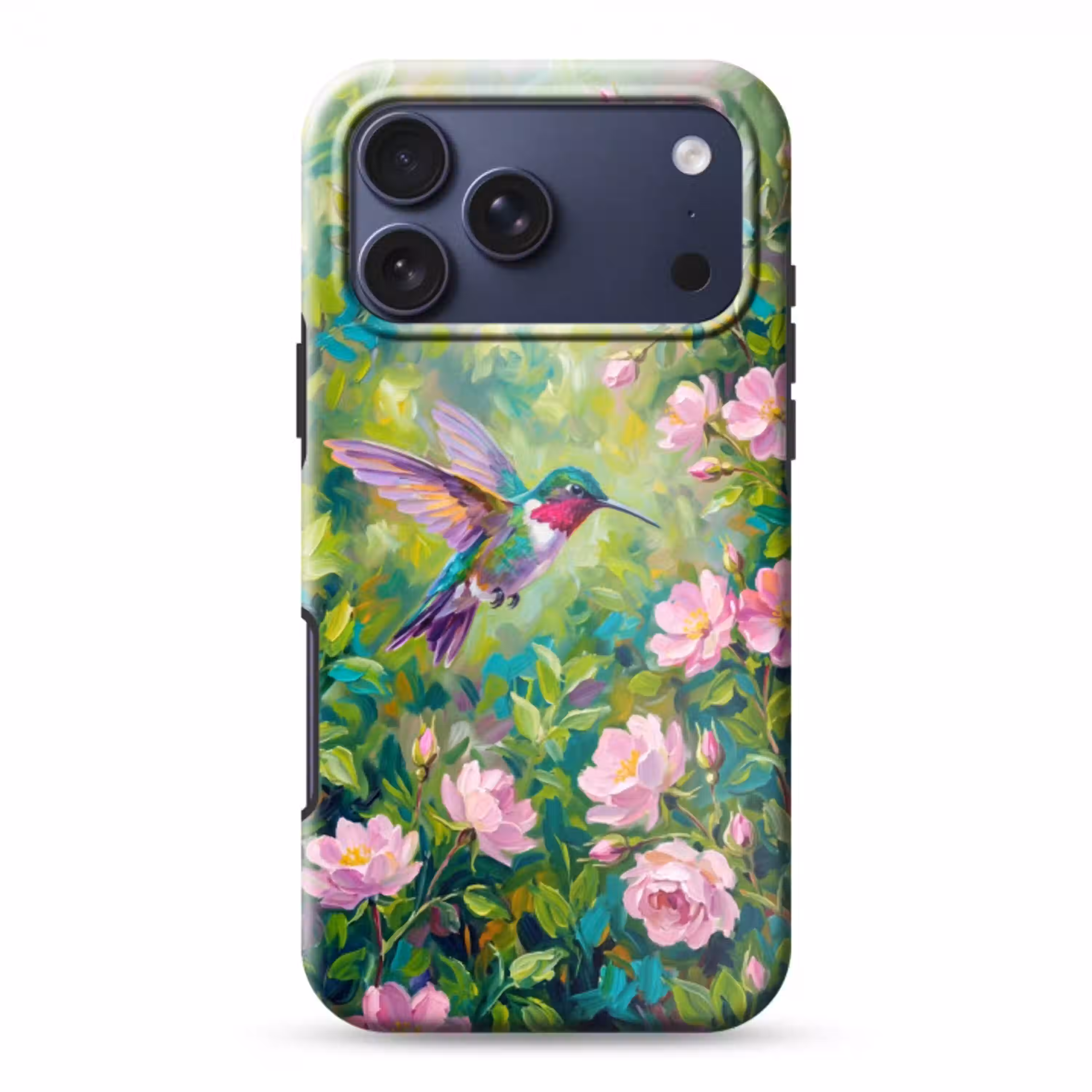 Kolibrie - Bloemen - Natuur - Kleurrijk Toughcase MagSafe Apple iPhone 17 Pro Max klein -3d