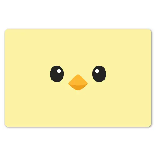 Kuiken - Vrolijk - Geel - Minimalistisch Placemat vinyl groot -zzsfeer1_Kitchenyeah-website