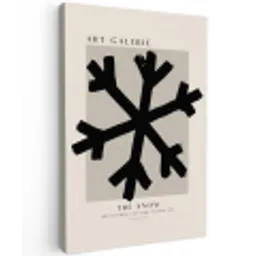 Sneeuwvlok - Kerstmis - Zwart - Feestdagen Tuinposter op houten frame 2 cm dik klein -3d