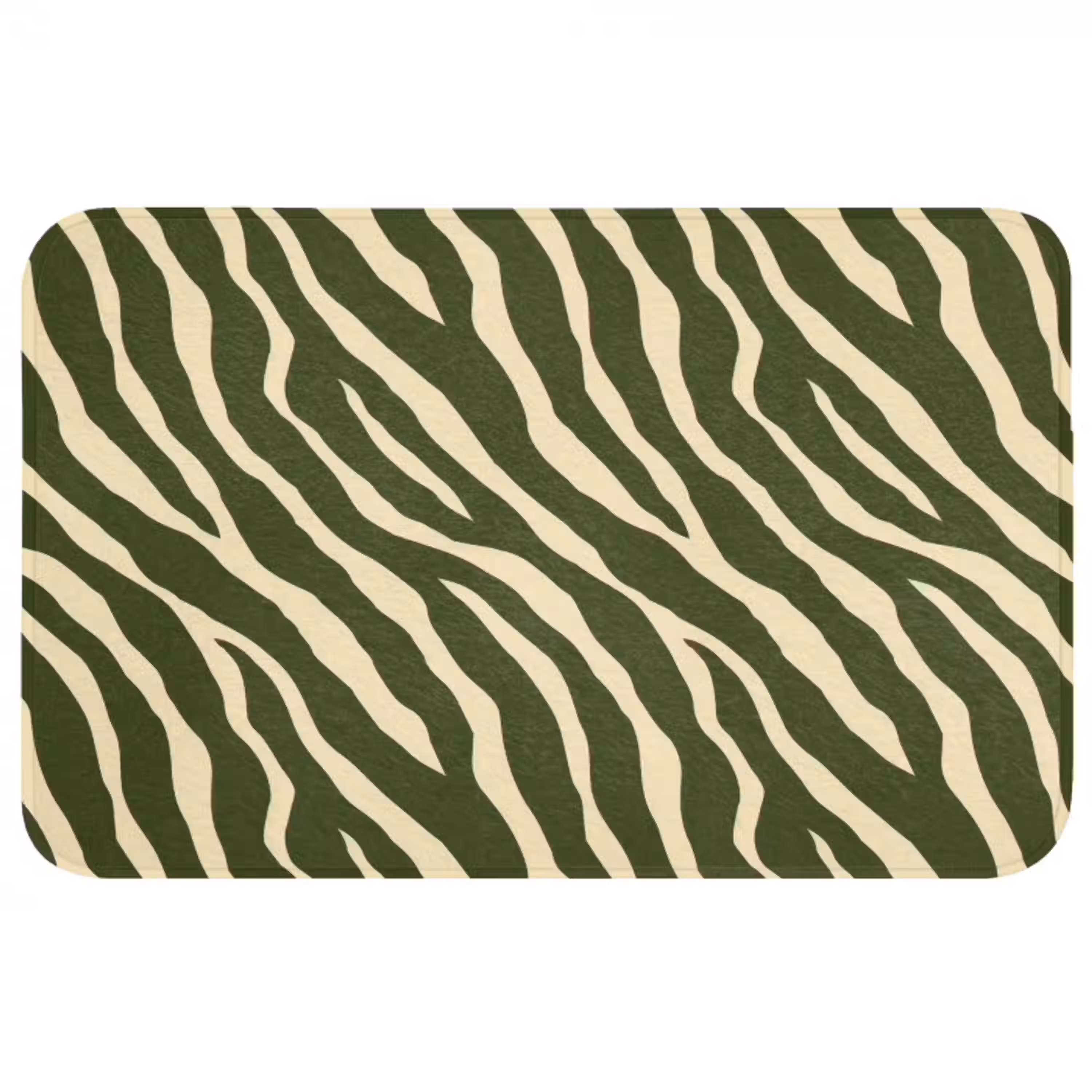 Zebra - Patroon - Groen Badmat middel 997 -3d