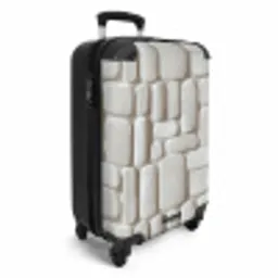 Reliëf - Structuur - Wit NBS - Handbagage koffer - Volwassenen Unisex middel -productfoto_3d