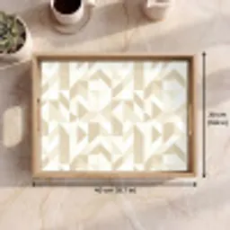 Modern - Abstract - Beige Dienblad Rechthoek middel 911 -USP_FormaatEN