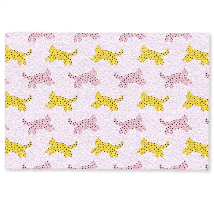 Geel - Roze - Katten - Wit Deurmat klein 898 -zkaufland3d