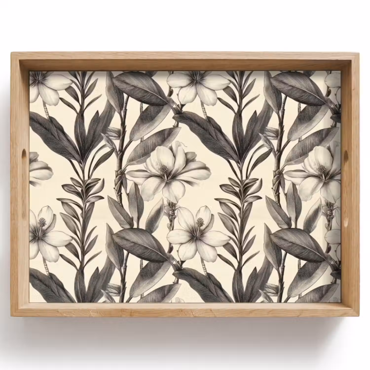Dienblad - Klassiek - Botanisch - Zwart - Beige