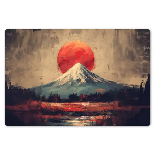 Bergtop - Sneeuw - Zon Placemat vinyl groot -zzsfeer1_Kitchenyeah-website