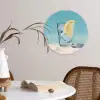 Glas - ijsblokjes - Citroen Wandcirkel kunststof plaat 5mm dik klein -sfeer4