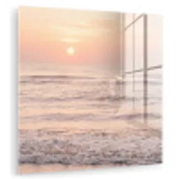 Zon - Strand - Roze plexiglas 5mm klein -zzzproduct_nieuw