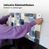 Patroon - Blauw - Vierkanten Inductie beschemer met haakjes klein -ky-ophangen-de