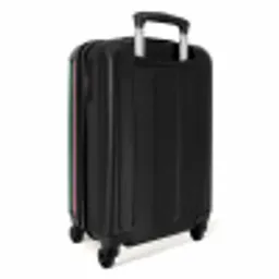 Verticale strepen - Groen - Roze NBS - Handbagage koffer - Volwassenen Unisex middel -achterkant