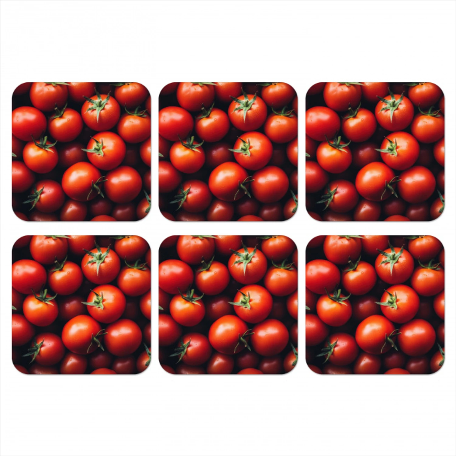 Groente - Rood - Tomaten onderzetter kurk middel -3d