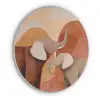 Olifanten - Oranje - Abstract Akoestische PET Vilt - Rond klein -3d