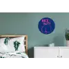 Brutaal - Grappig - Blauw Wandcirkel aluminium klein -slaapkamer
