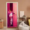 Eenhoorn - Roze - Deur - Fantasie deurposter klein -sfeer1