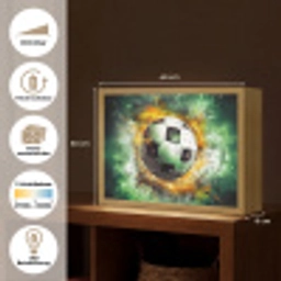 Bal - Voetbal - Groen - Oranje - Rook Light Box met batterij (Wandlamp kind) middel -USP_websiteoverzichtDE