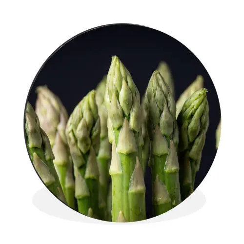 Asperges - Groen - Zwart Wandcirkel aluminium klein -3d
