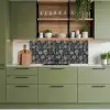 Botanisch - Patroon - Blauw keuken achterwand 2 middel 871 -sfeer3