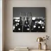 Bubbels - Proosten - Champagneglazen - Stadslichten Textielframe zwart klein -sfeer2