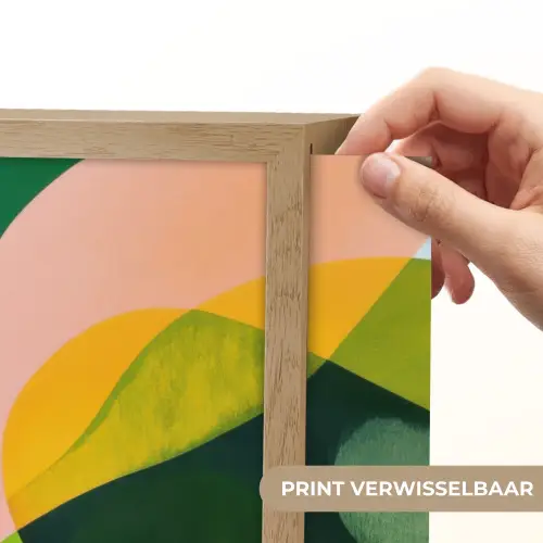 Abstract - Geel - Roze - Groen Light Box met batterij (Wandlamp) middel -USP_websiteprintNL