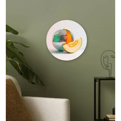 Disco - Discobal - Meloen - Pastel Wandcirkel kunststof plaat 5mm dik klein -sfeer3