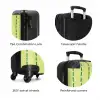Limegroene achtergrond met donkergroene streepjes NBS - Handbagage koffer - Kinderen Unisex middel zzzzzzzbolletjes_ENG