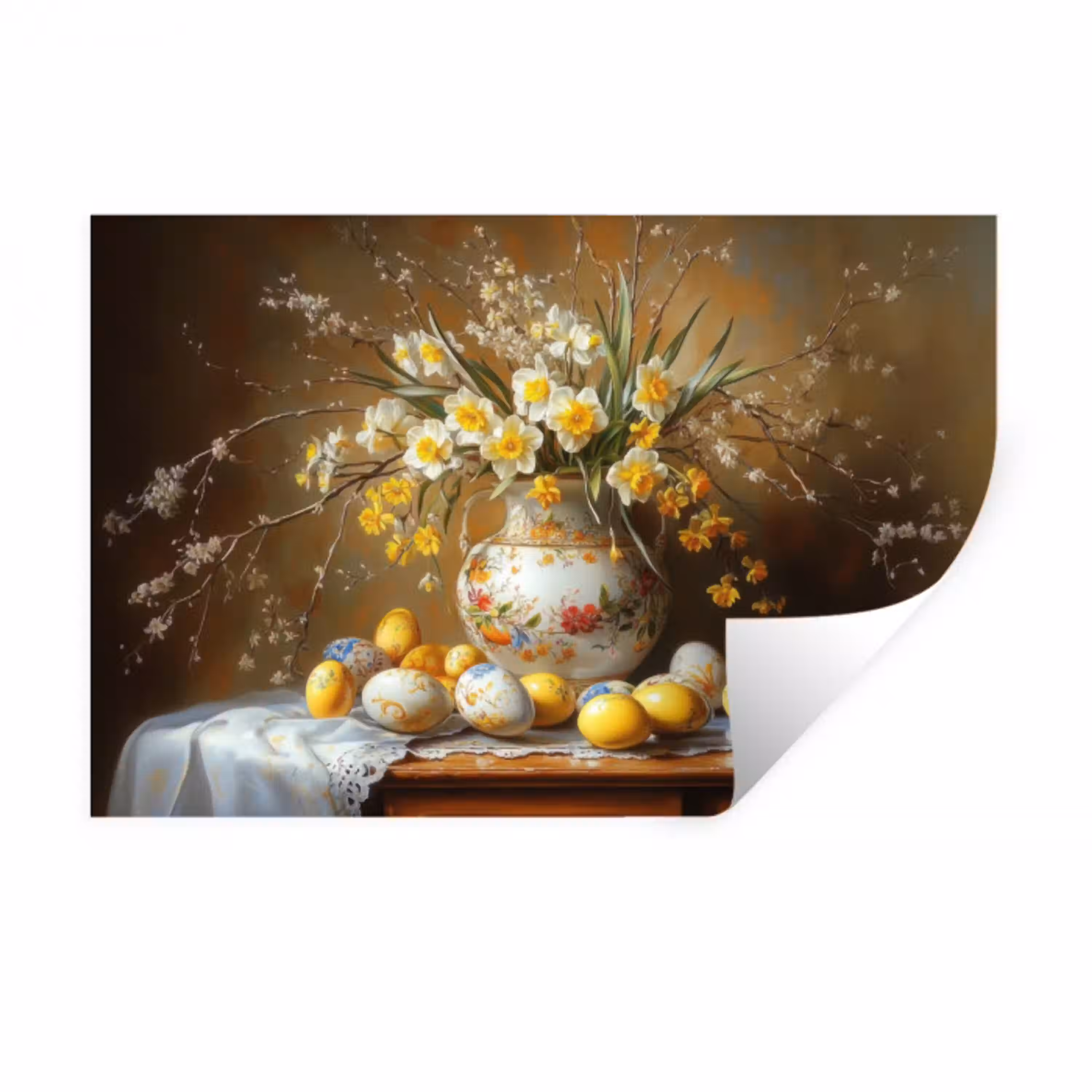 Paaseieren - Stilleven - Vaas Muursticker klein -3d