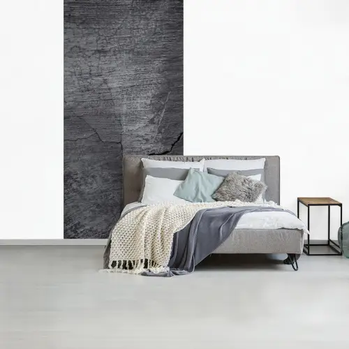 Beton - Zwart - Scheur fotobehang vinyl groot -slaapkamer