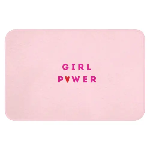 Girl power - Roze - Hartje Badmat klein -3d