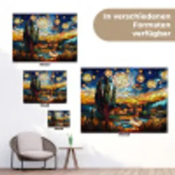 Hemel - Sterren - Mozaïek - Huizen tuinposter los doek klein -Xsfeer9_DE