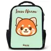 Kawai - Rode panda - Groen Rugzak - Zwart middel -3d