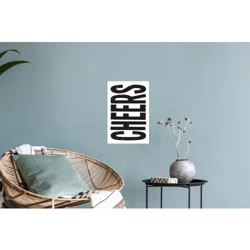 Retro - Cheers - Zwart - Decoratie Muursticker klein -plant