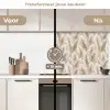 Botanisch - Patroon - Beige keuken achterwand 2 middel 871 -voor-na2_NL