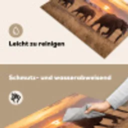 Olifanten - Savanne - Zonsondergang - Afrika - Warm Inductie beschemer met haakjes klein -ky-schoon-de