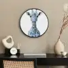 Giraffe - Delfts blauw - Dieren - Minimalistisch Fotolijst rond zonder passe partout klein -sfeer1
