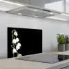 Lelietjes van dalen - Bloemen - Zwart - Flora keuken achterwand spatscherm klein -3d_schuin