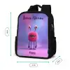 Roze harig monster met grote ogen Rugzak - Zwart middel -productfoto_formaten