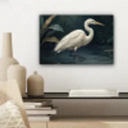 Reiger - Water - Natuur - Modern - Wit canvas 2cm klein -sfeer6