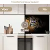 Tijger - Zwart - Dier keuken achterwand 2 middel -voor-na2_NL